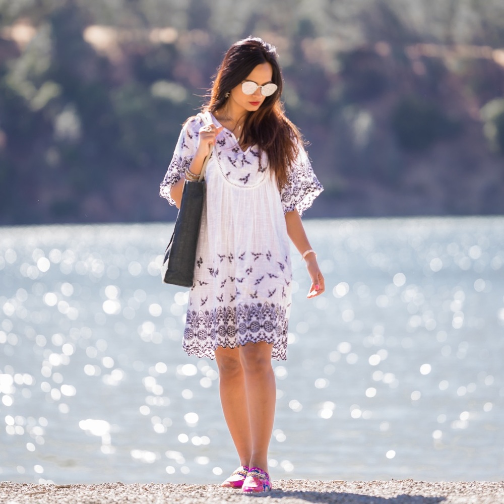 Embroidered Beach Dress